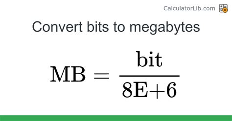 bits to mb converter|Convert Bits to Megabytes (bit → MB).
